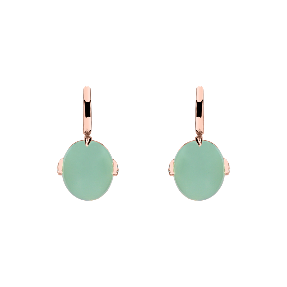 Diamond earrings with Chalcedony Shining Grace