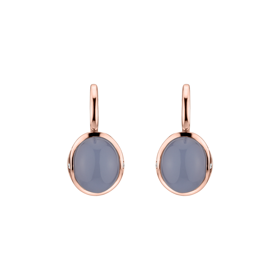 Diamond earrings with Chalcedony Fairytale Drop