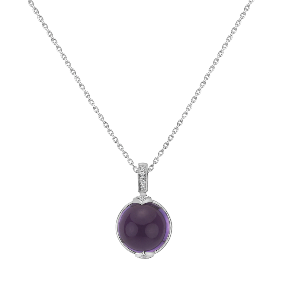 Diamond pendant with Amethyst Fairy Blossom