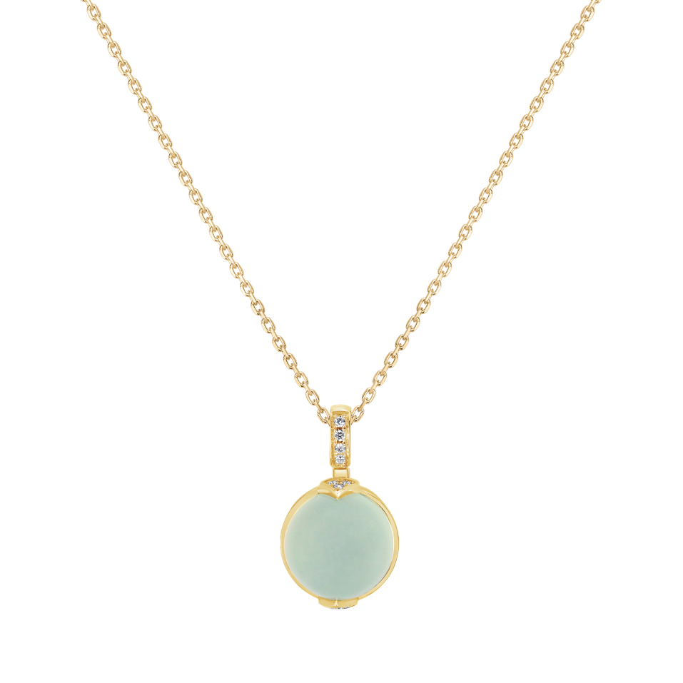 Diamond pendant with Chalcedony Fairy Blossom