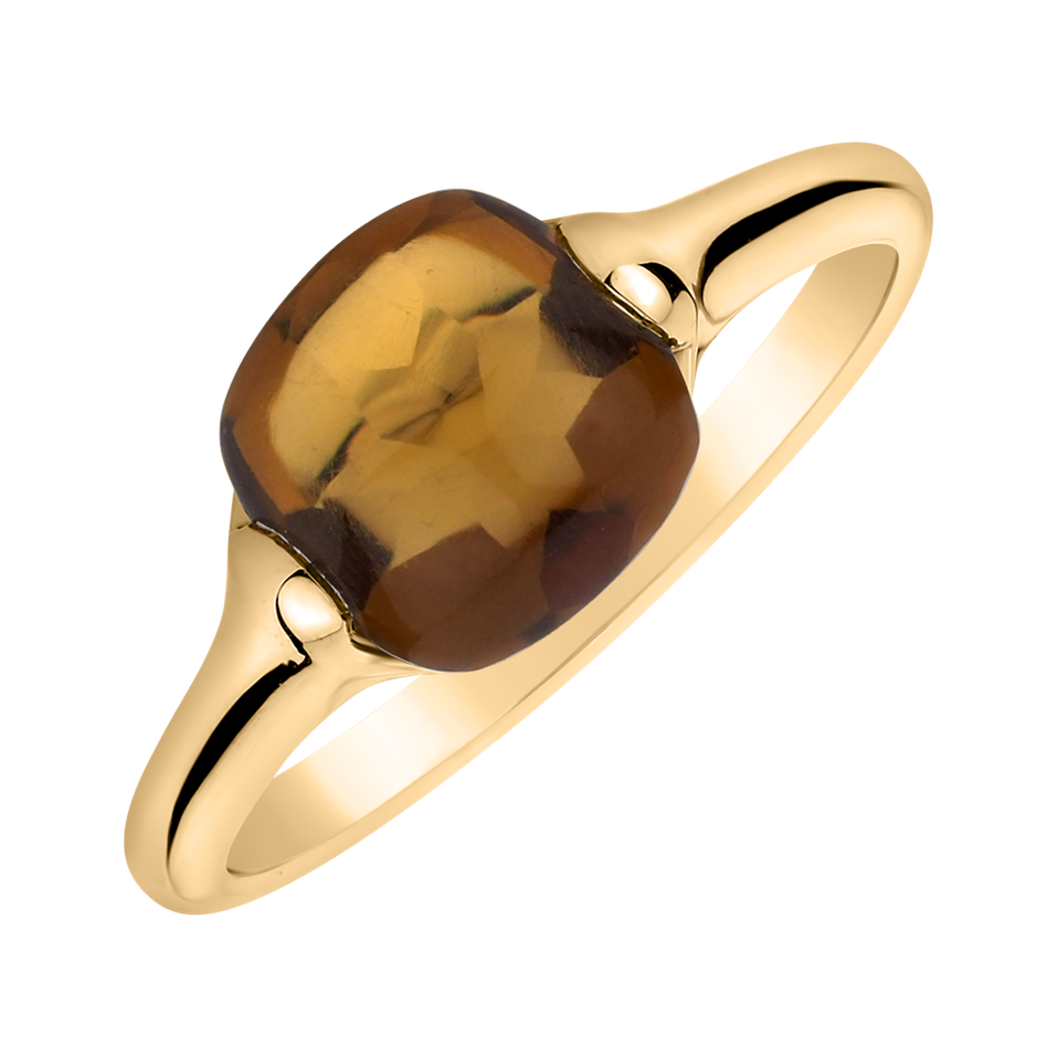 Ring with Cognac Quartz Bonbon