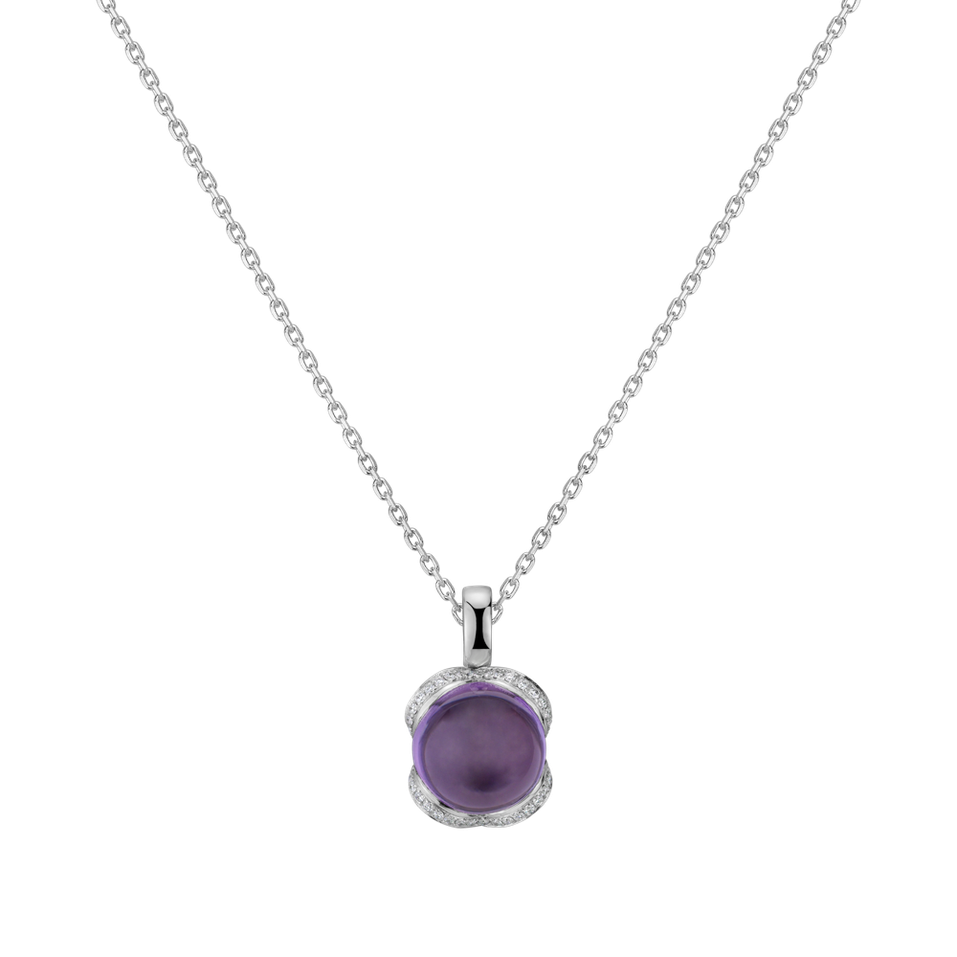 Diamond pendant with Amethyst Royal Drop