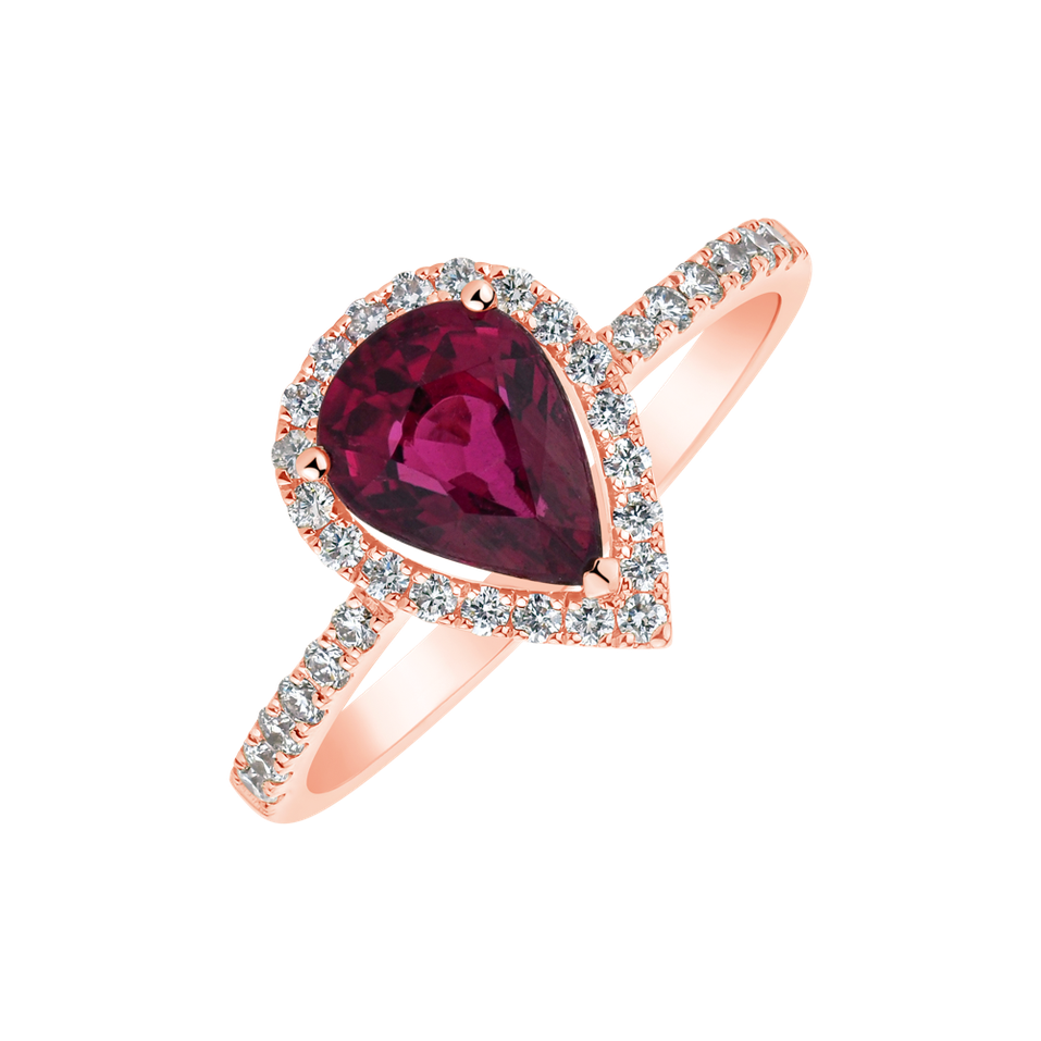 Diamond ring with Tourmalíne Charming Glory