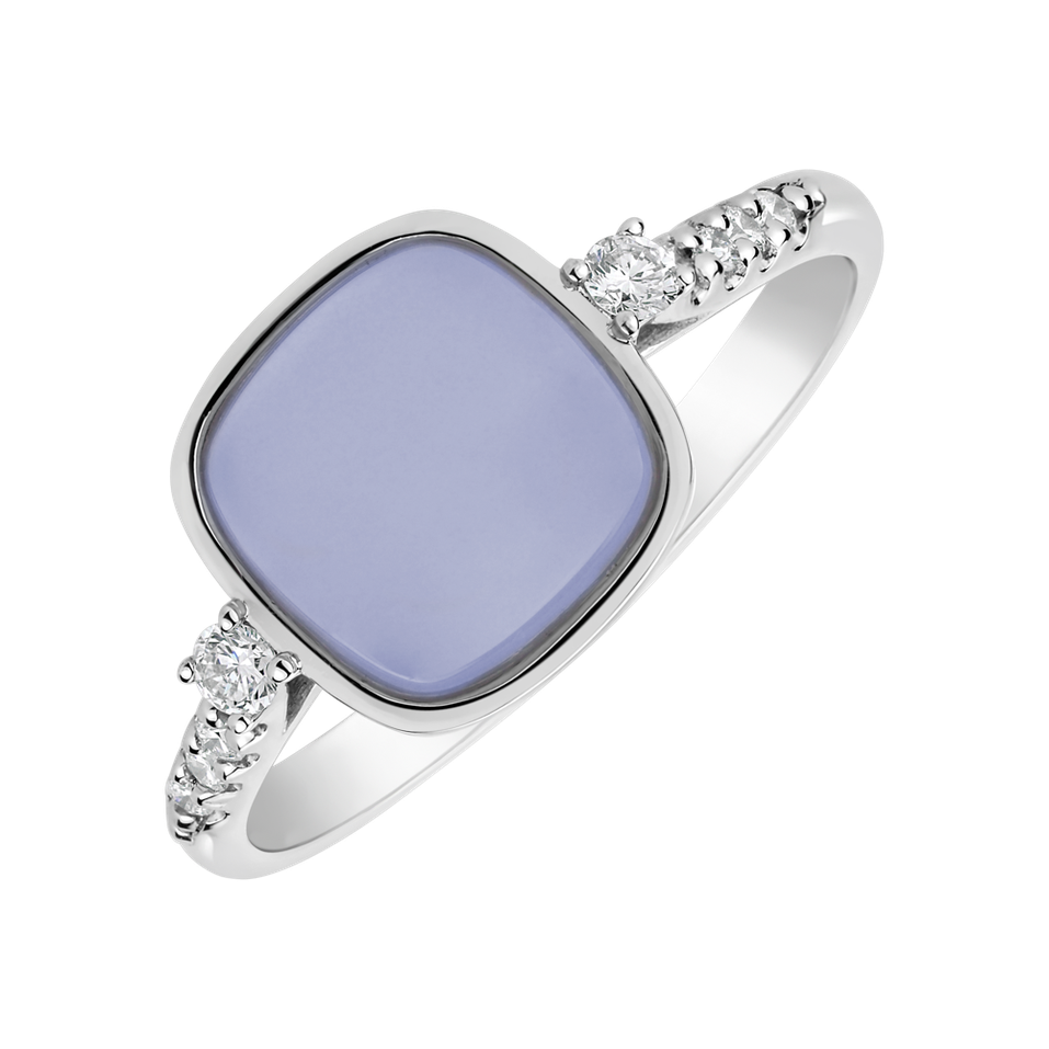 Diamond ring with Chalcedony Luxy Bonbon