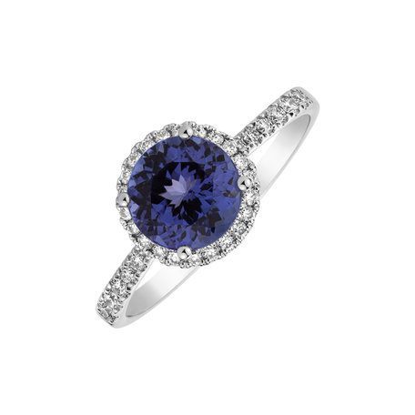 Diamond ring with Tanzanite Noble Lagoon