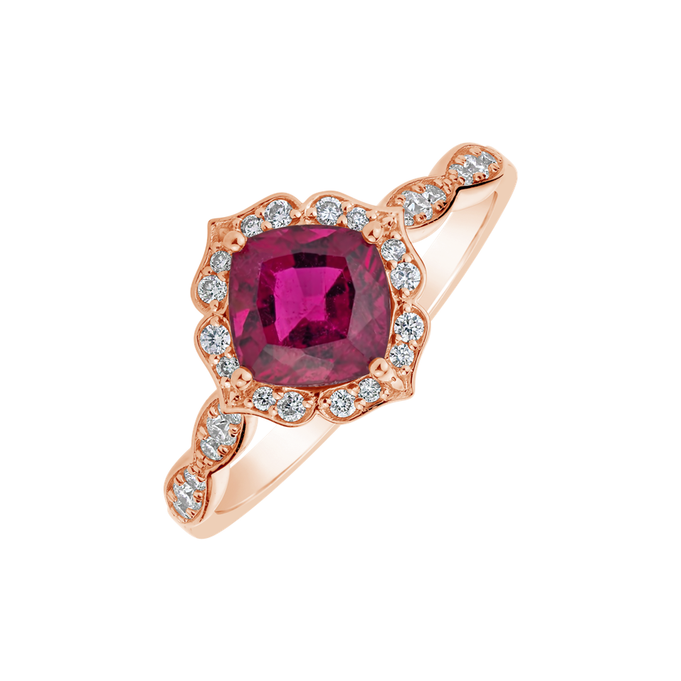 Diamond ring with Tourmalíne Fairytale Gem