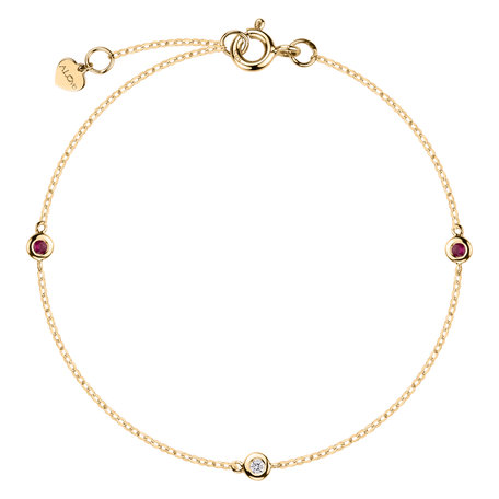 Diamond bracelet with Ruby Dots