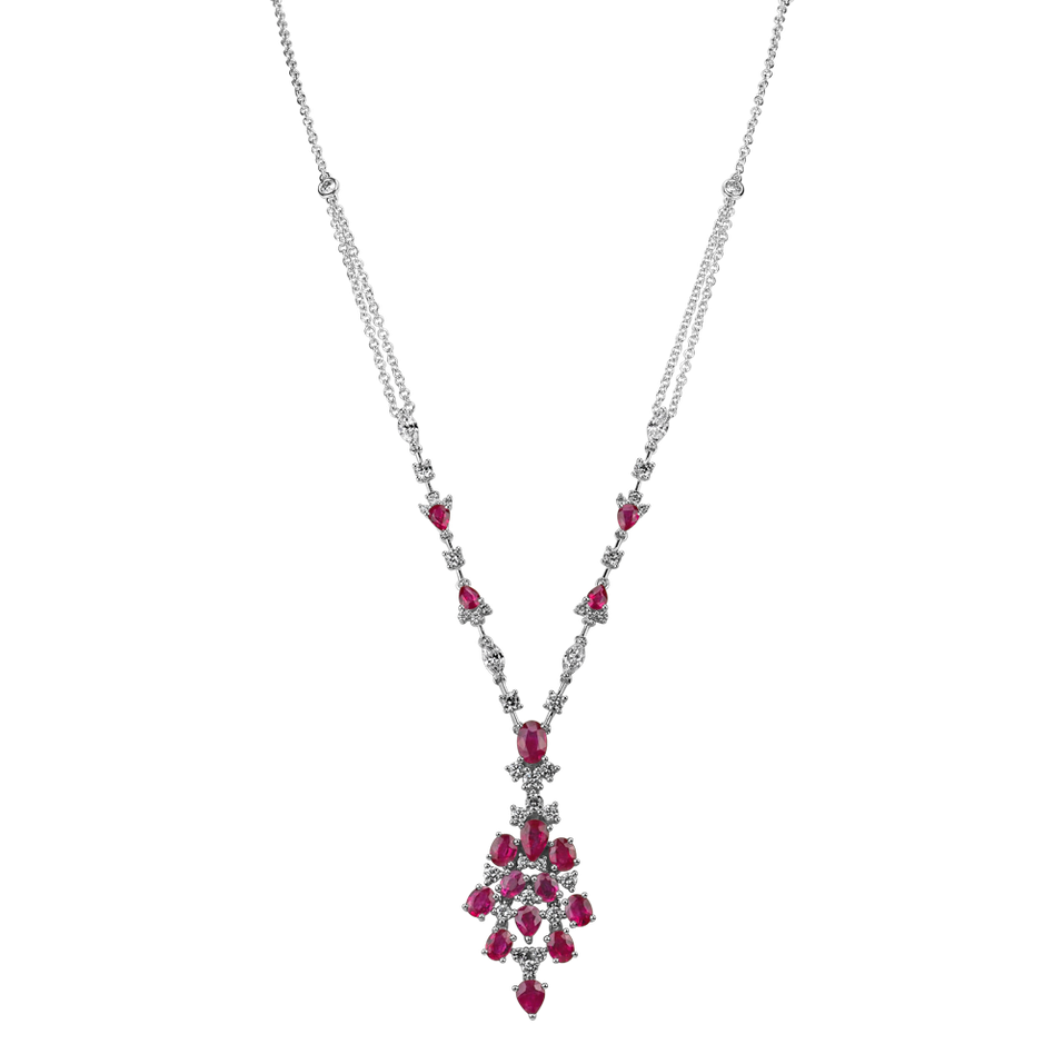 Diamond necklace with Ruby Red Glance