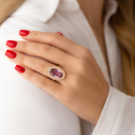 Diamond rings with Amethyst Odilon