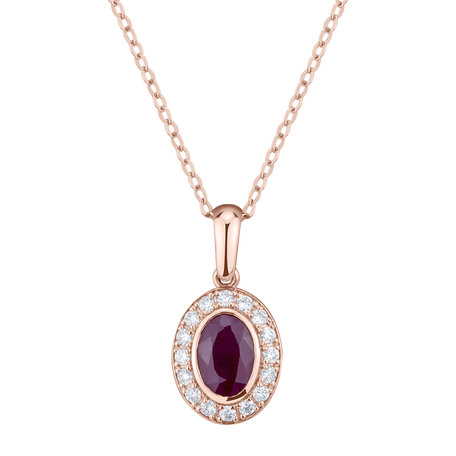 Diamond pendant with Ruby Lovely Amulet