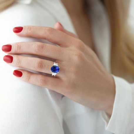 Diamond ring with Tanzanite Midnight Desire