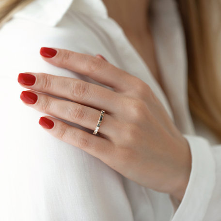 Ring with black, brown and white diamonds Eternal Promise