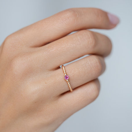 Diamond Ring with Spinel Fancy Dream