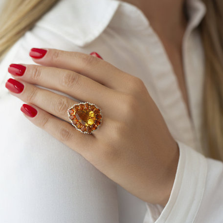 Diamond ring with Citrine Jaimee