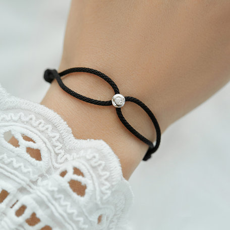 Diamond bracelet with cord Unstoppable Dot