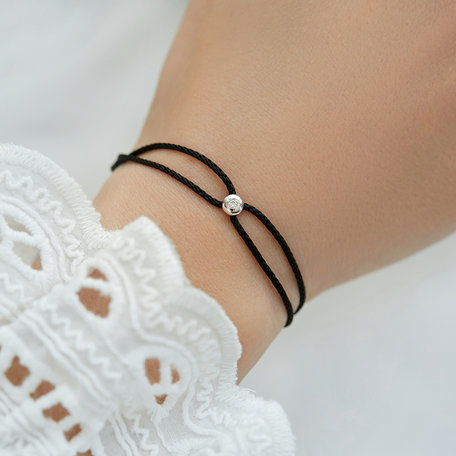 Diamond bracelet with cord Unstoppable Dot