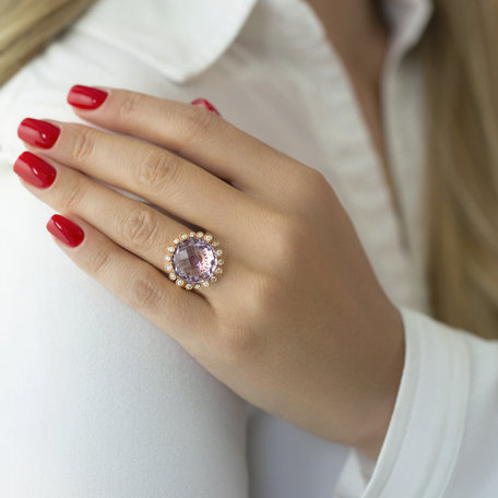 Diamond rings with Amethyst Mina