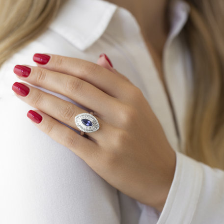 Diamond ring with Sapphire Milo