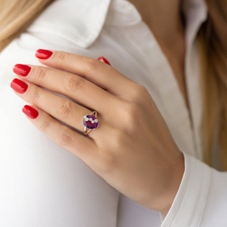 Diamond rings with Amethyst Stars Constellation