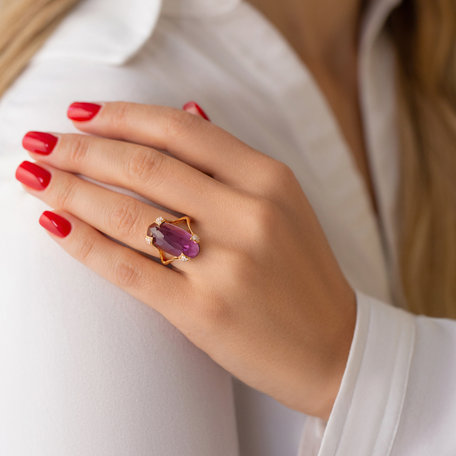 Diamond rings with Amethyst Charmaine