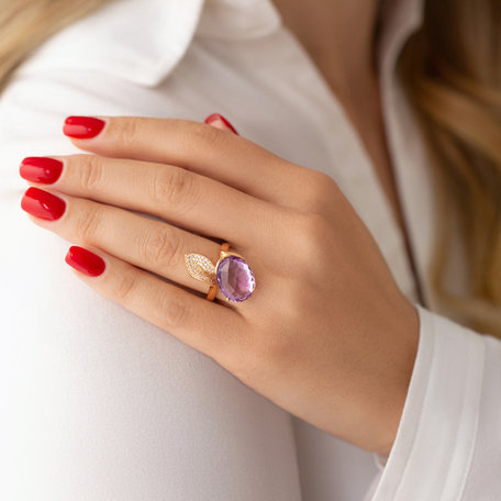 Diamond rings with Amethyst Kenyetta