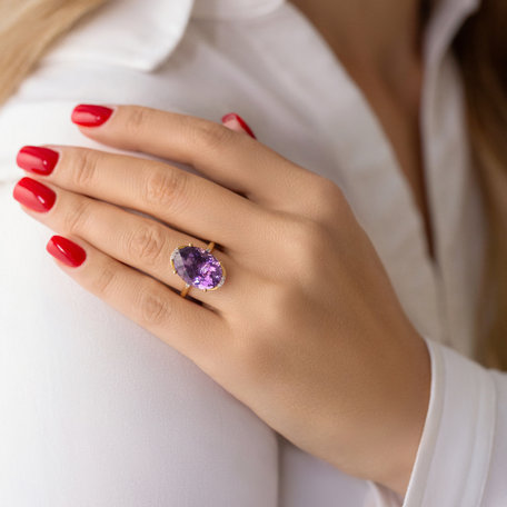 Diamond rings with Amethyst Adrian