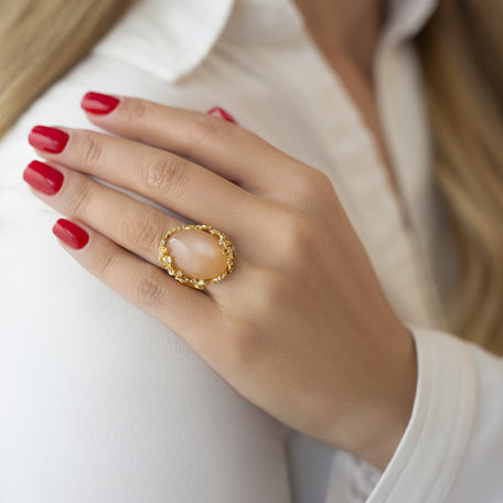 Ring with Moonstone and diamonds High Magic