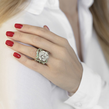 Diamond ring and Garnet Fairy Garden