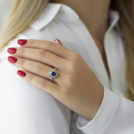 Ring with brown and white diamonds Touch of Heaven