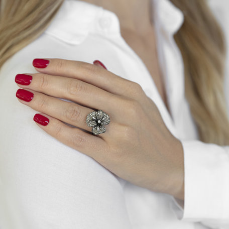 Ring with brown diamonds Diabolical Orchid