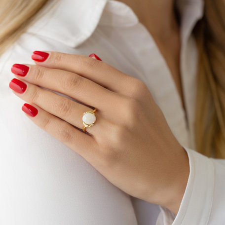 Diamond ring with Opal Ariel Brooks