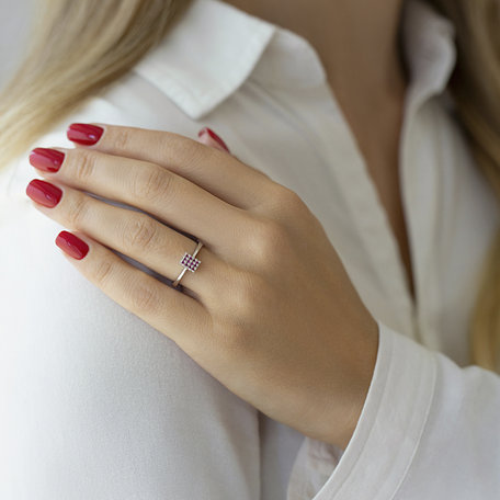 Ring with Sapphire Galaxy Mosaic