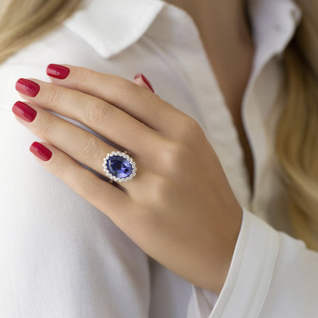 Diamond ring with Tanzanite Eternal Sky