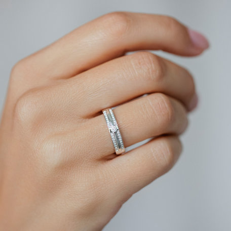 Ring with brown and white diamonds Shine Andromeda