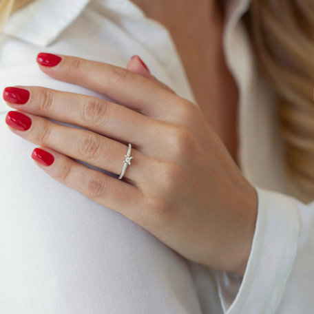 Ring with brown and black diamonds Moonlight Ray