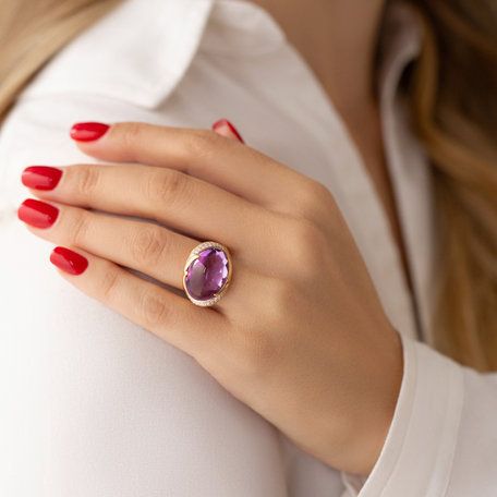 Diamond rings with Amethyst Fantastic Dream