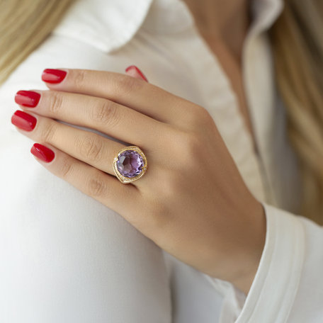 Diamond rings with Amethyst Finnegan