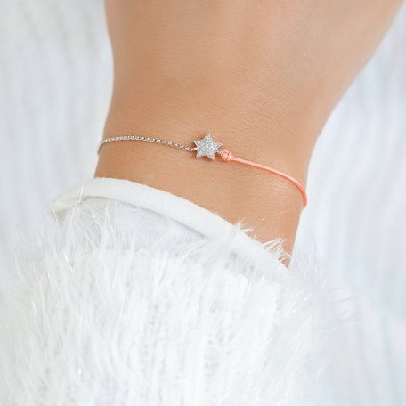 Diamond bracelet with cord Be a Star