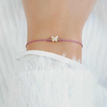 Diamond bracelet with cord Magic Butterfly