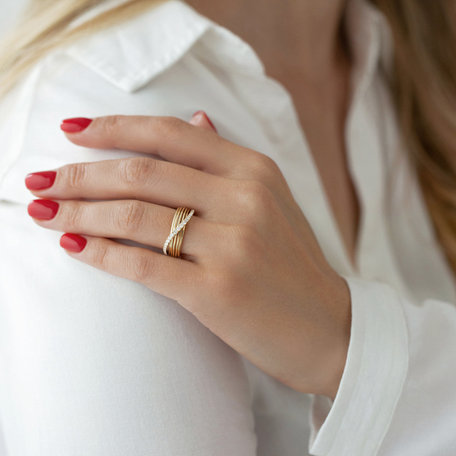 Ring with brown diamonds Orion Ribbon