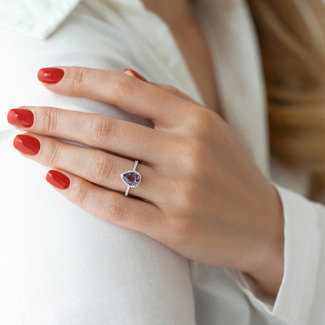 Diamond ring with Sapphire Charming Glory