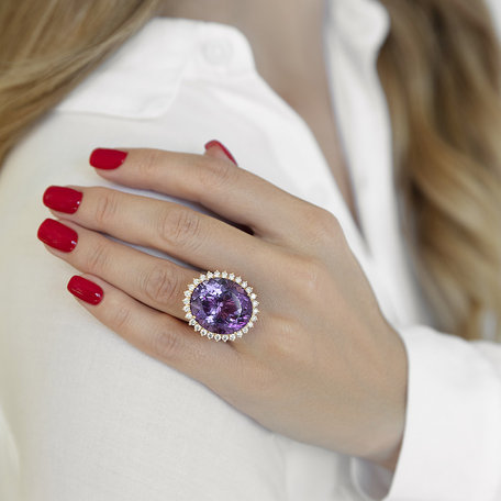 Diamond rings with Amethyst Infinite Treasure