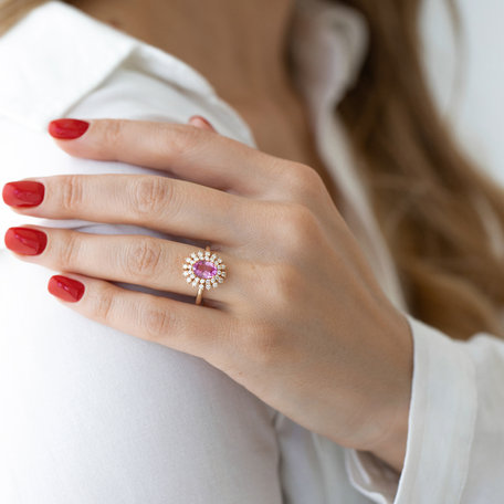 Diamond ring with Sapphire Fairytale Goddess