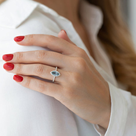 Diamond ring with Sapphire Charming Night