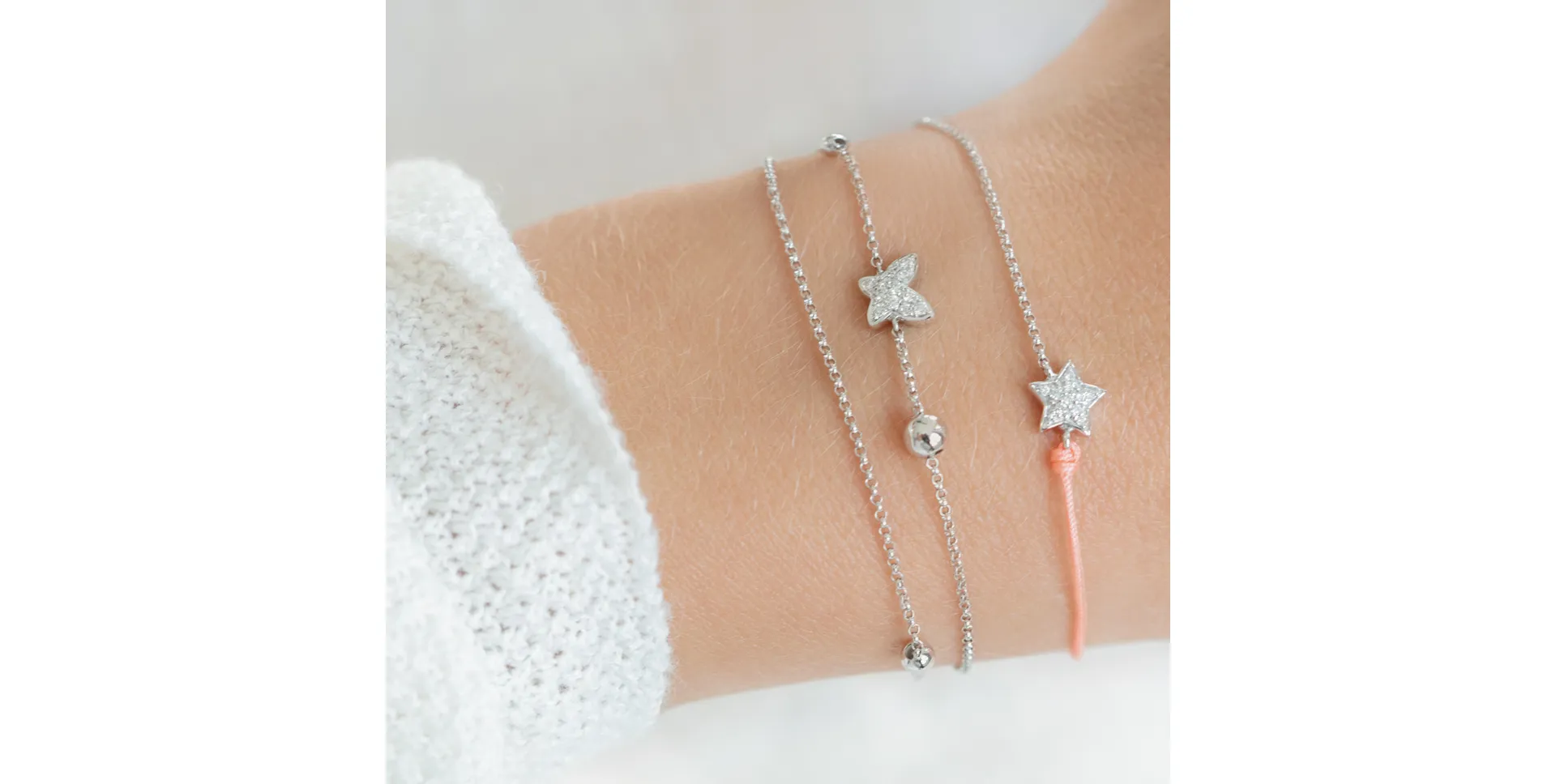 Diamond bracelet with cord Be a Star