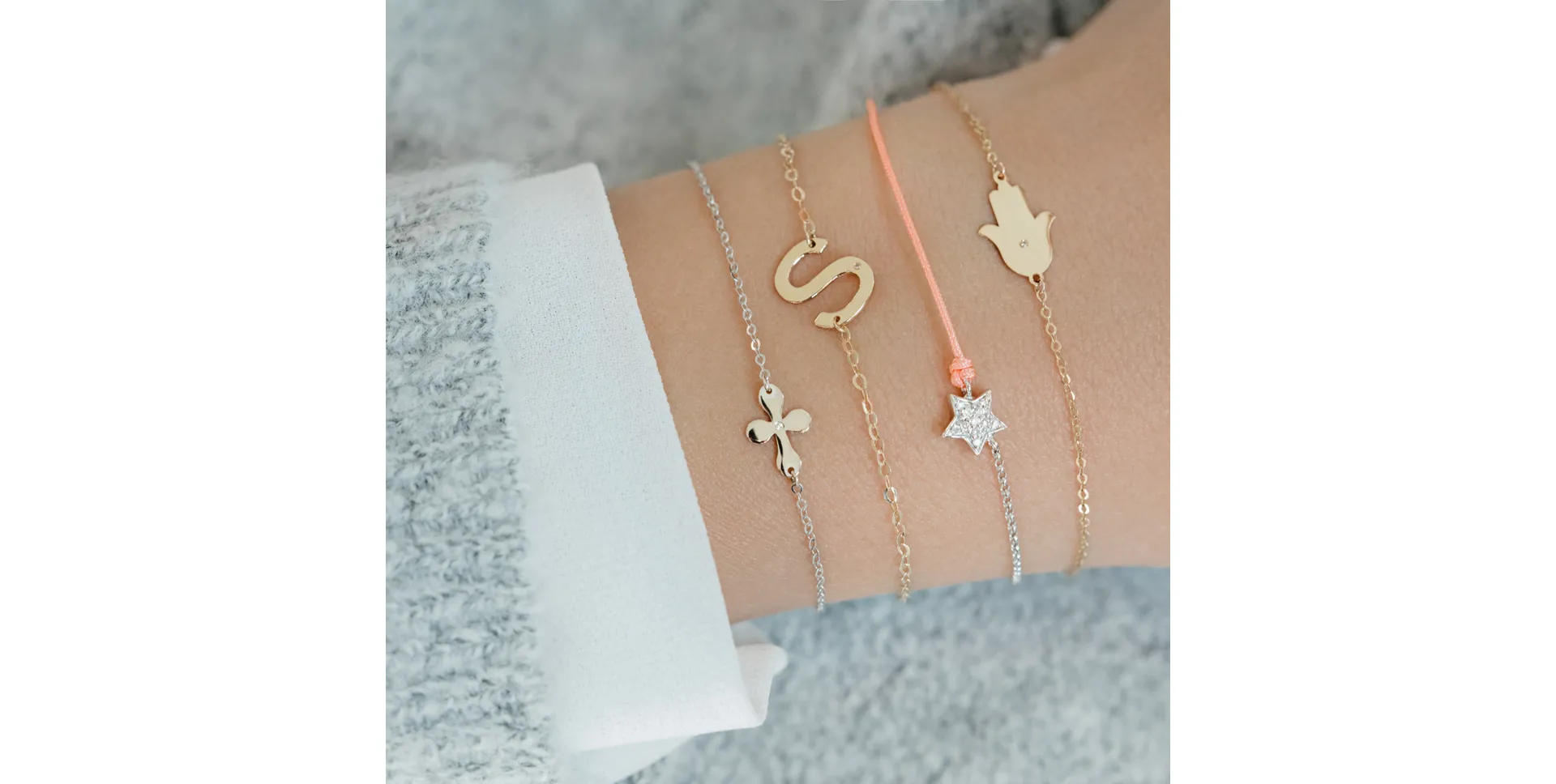 Diamond bracelet with cord Be a Star