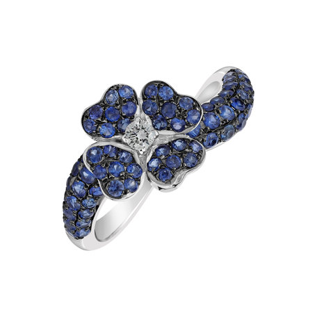 Diamond ring with Sapphire True Tapestry