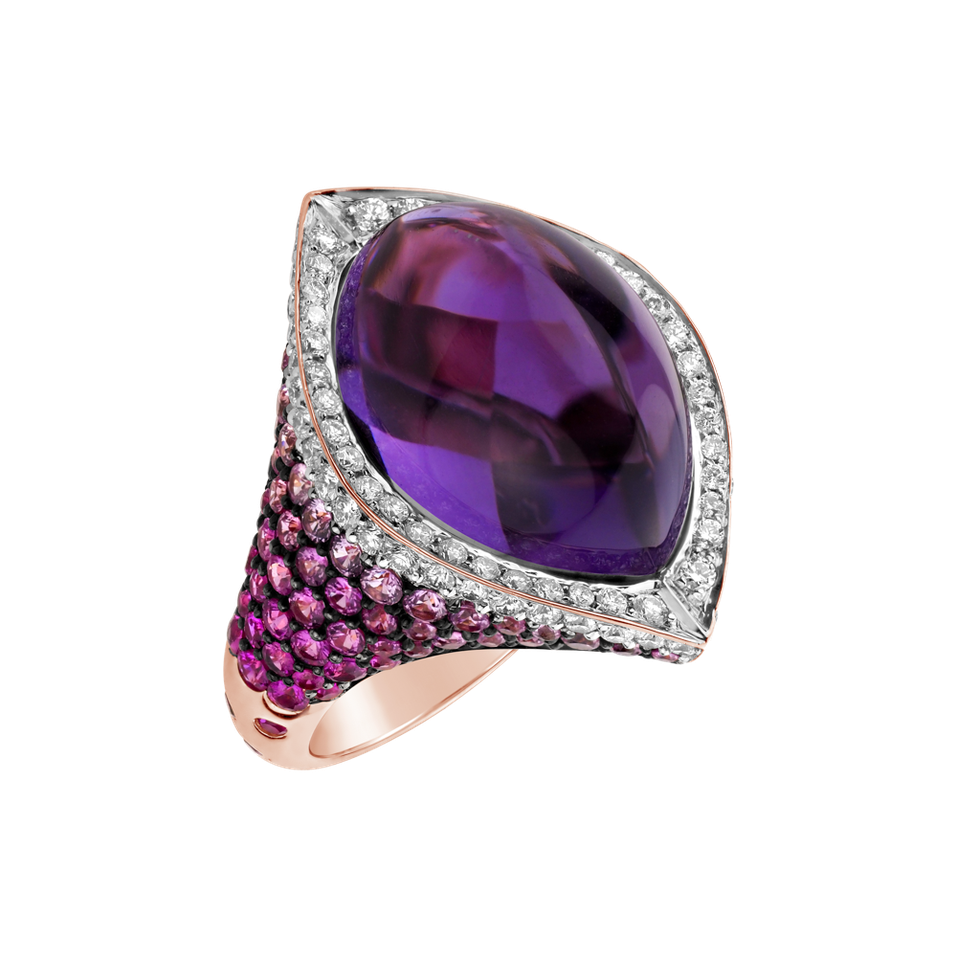 Diamond ring with Amethyst and Sapphire Dream Jewel