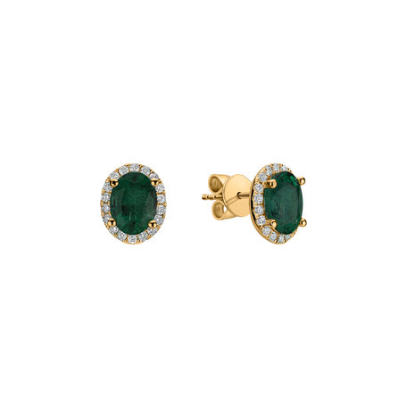 Diamond earrings with Emerald Imperial Allegory