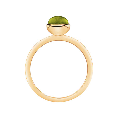 Ring with Prehnite Bonbon